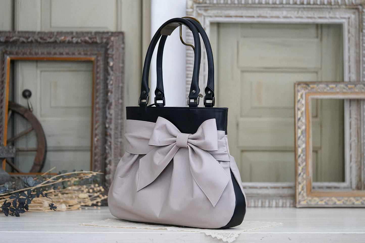 【ご当選者様用】リボンタックバッグ(ミルクティー)