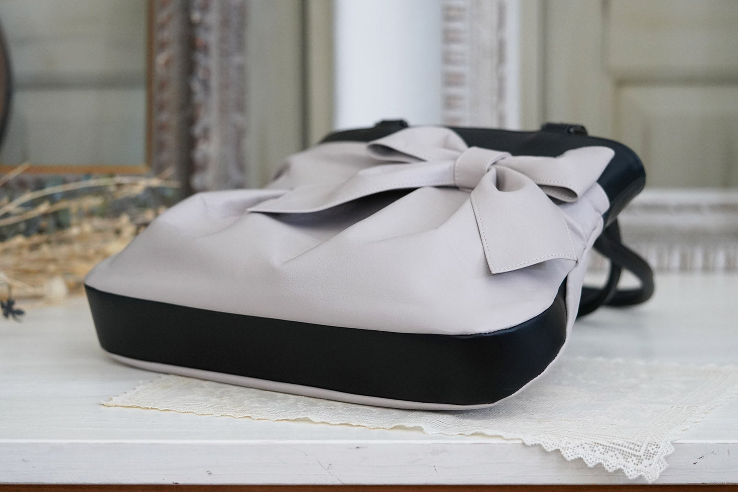 【ご当選者様用】リボンタックバッグ(ミルクティー)